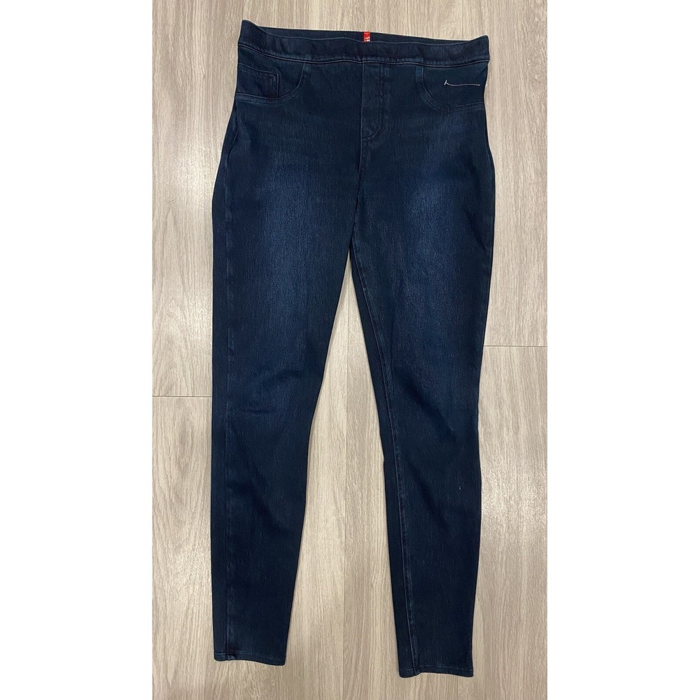 Spanx Pull On #20048R Jeans Women's size Large Denim Blue Jeggings Pants L EUC